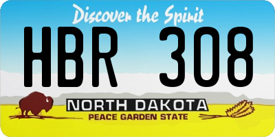 ND license plate HBR308