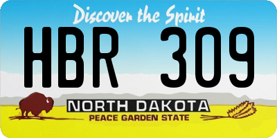 ND license plate HBR309