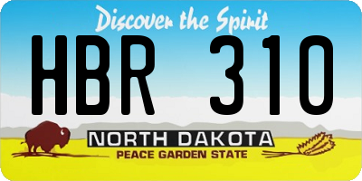 ND license plate HBR310