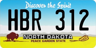 ND license plate HBR312