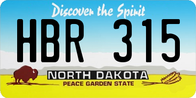 ND license plate HBR315