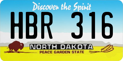 ND license plate HBR316