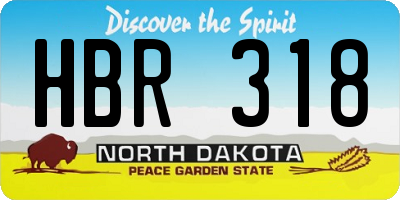 ND license plate HBR318