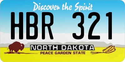 ND license plate HBR321