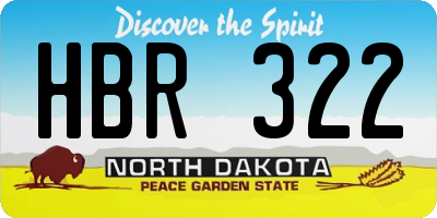 ND license plate HBR322