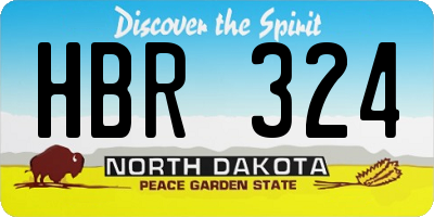 ND license plate HBR324