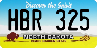 ND license plate HBR325