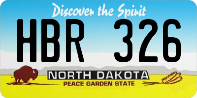 ND license plate HBR326