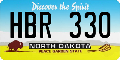 ND license plate HBR330