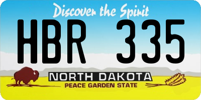 ND license plate HBR335