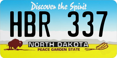 ND license plate HBR337