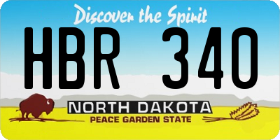 ND license plate HBR340