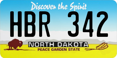 ND license plate HBR342