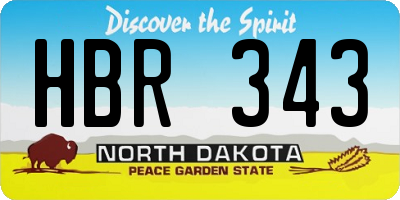 ND license plate HBR343