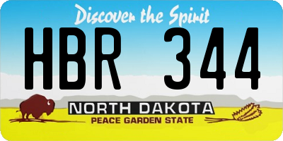 ND license plate HBR344