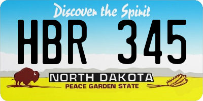 ND license plate HBR345