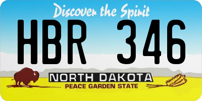 ND license plate HBR346