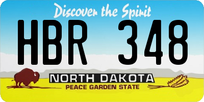 ND license plate HBR348