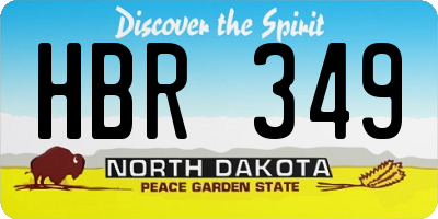 ND license plate HBR349