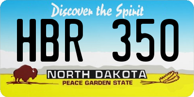 ND license plate HBR350