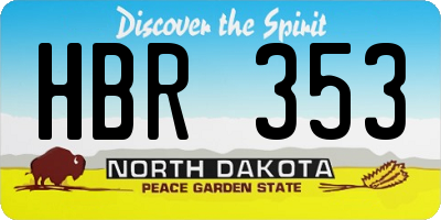 ND license plate HBR353