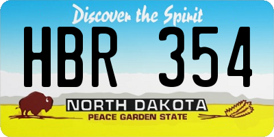 ND license plate HBR354