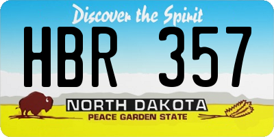 ND license plate HBR357