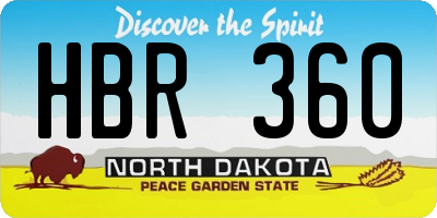 ND license plate HBR360