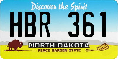 ND license plate HBR361