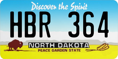 ND license plate HBR364