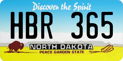 ND license plate HBR365