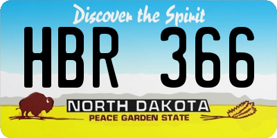 ND license plate HBR366