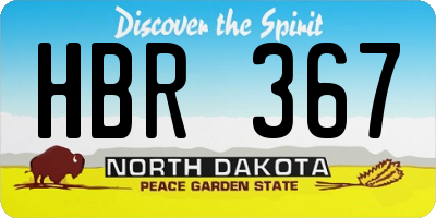 ND license plate HBR367