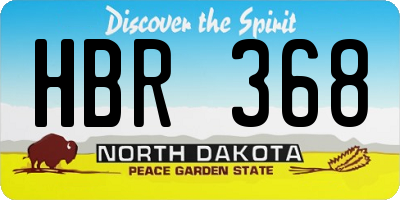 ND license plate HBR368