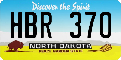 ND license plate HBR370