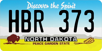 ND license plate HBR373