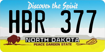 ND license plate HBR377