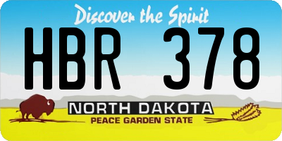 ND license plate HBR378