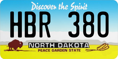 ND license plate HBR380