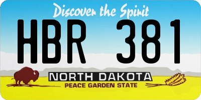 ND license plate HBR381