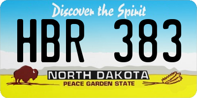 ND license plate HBR383