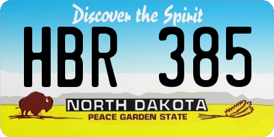 ND license plate HBR385