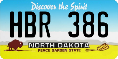 ND license plate HBR386