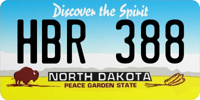 ND license plate HBR388