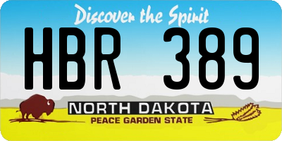 ND license plate HBR389