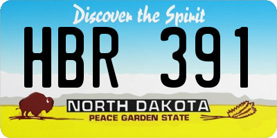 ND license plate HBR391