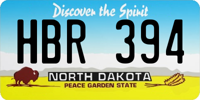 ND license plate HBR394