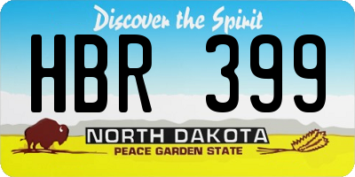 ND license plate HBR399