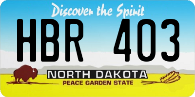 ND license plate HBR403