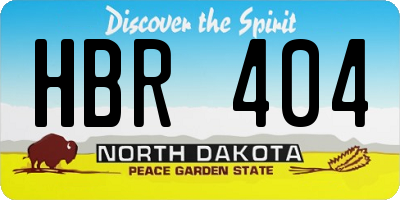 ND license plate HBR404